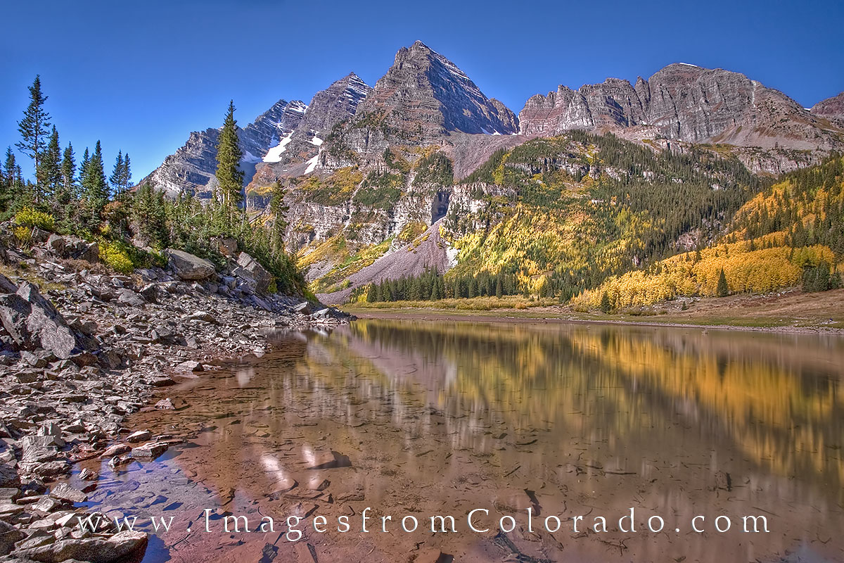 The Maroon Bells near Aspen, two of Colorado's 14,000' peaks, are arguably the most photographed peaks in Colorado. Most of the...