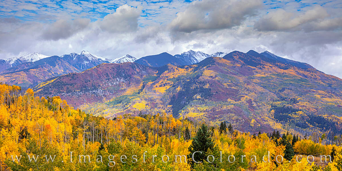 From the top of McClure Pass, the vivid colors of Autumn beneath a clearing sky make for a beautiful palette of color on a cold...