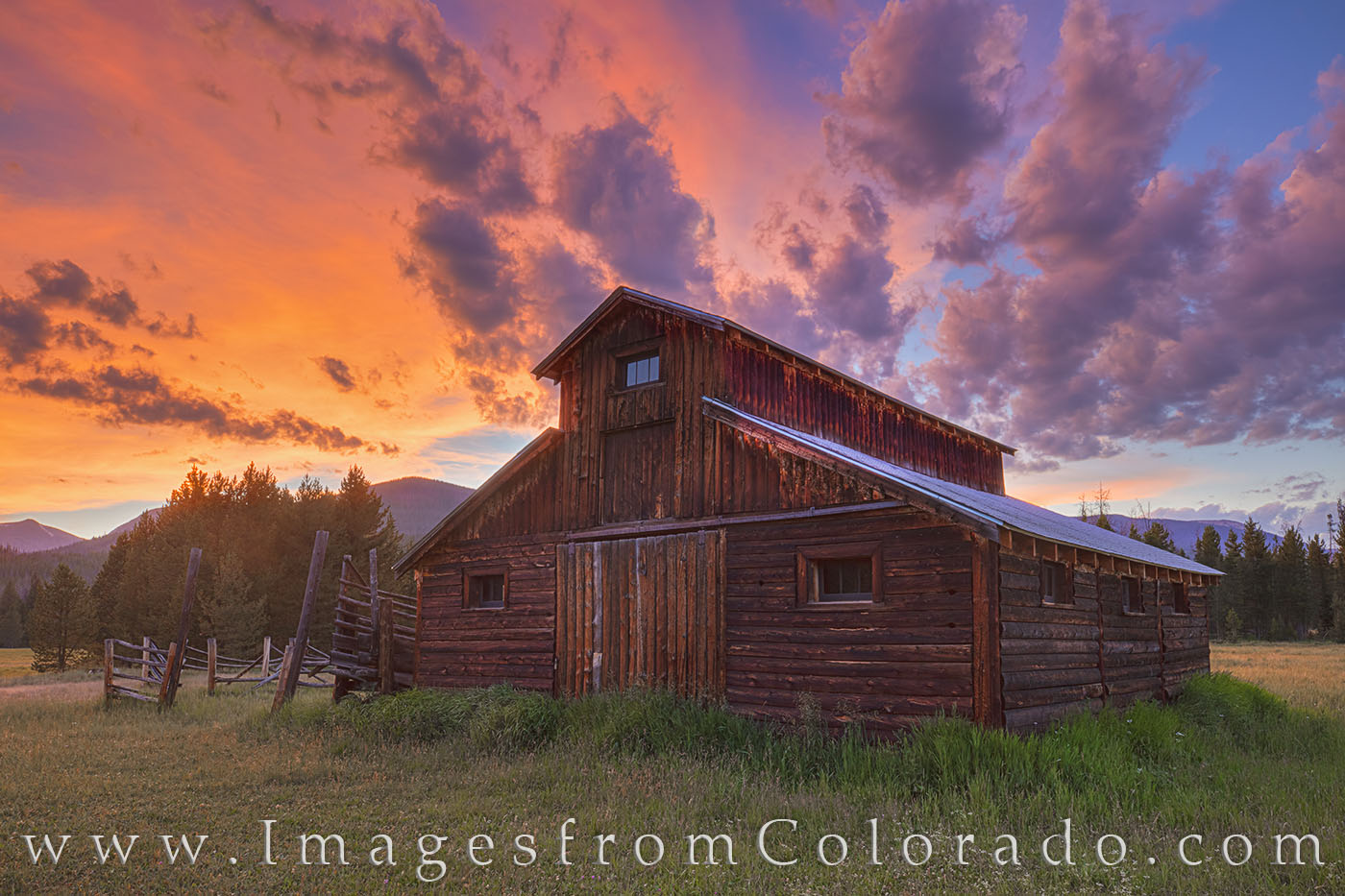 This old barn on the west side of Rocky Mountain National Park just a few miles from Grand Lake, Colorado, was once part of an...