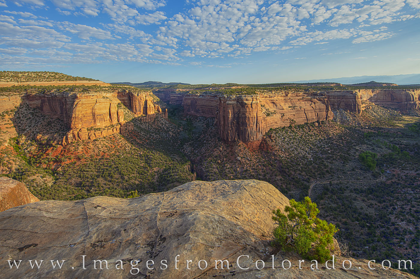The overlook atop Ute Canyon in Colorado National Monument offers stunning views of the valley below. On this morning, clouds...